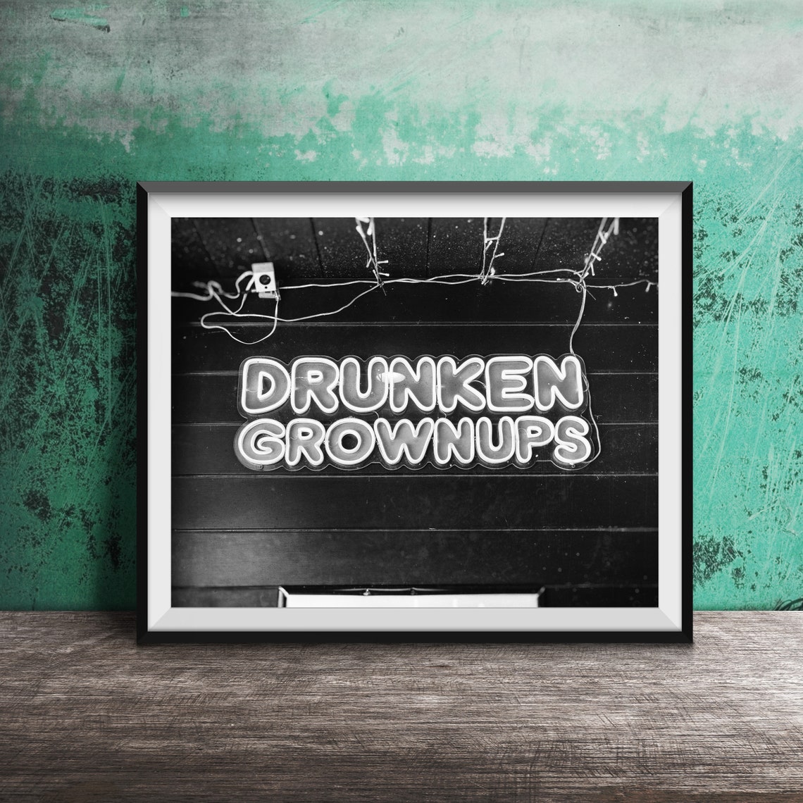 Drunken Grownups Colorful Neon Bar Sign Home Bar Decor Poster - Image 2