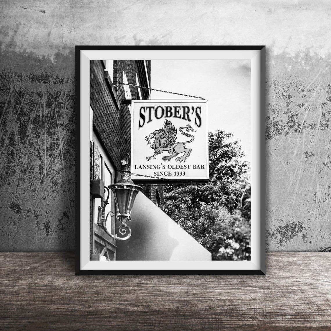 Stober's Lansing's Oldest Bar Since 1933 Hanging Pub Sign Poster - Image 2
