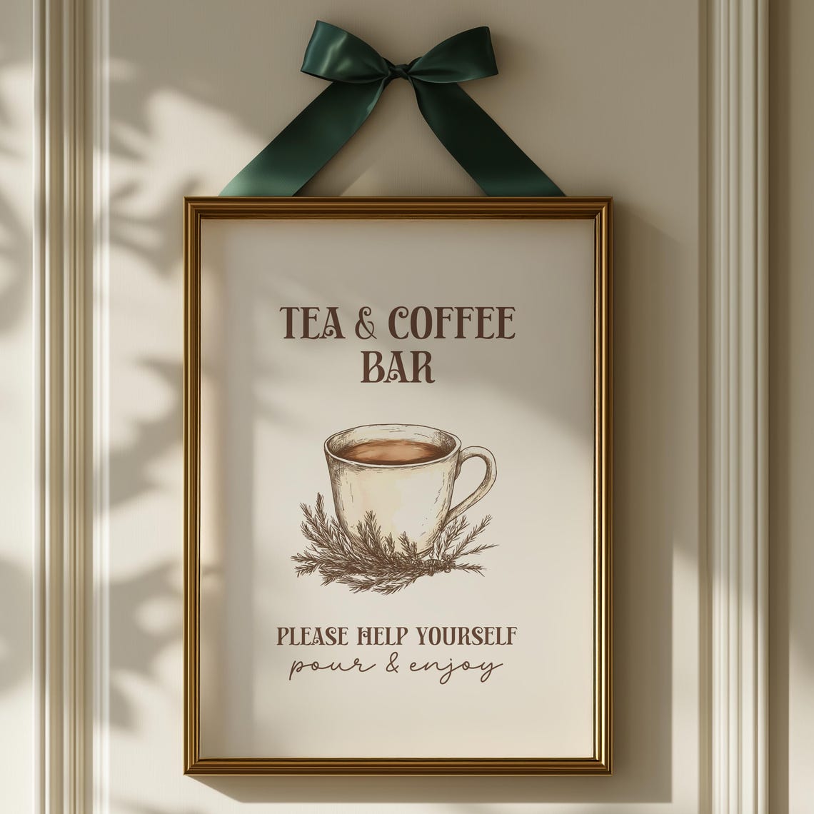 Tea And Coffee Bar Rustic Beverage Station Kitchen Sign Wall Art