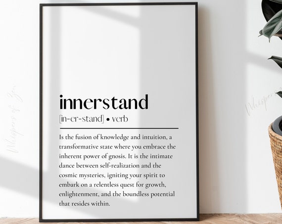 Innerstand Wall Art Poster Inspirational Quotes Positive Affirmations Definition Print Yoga
