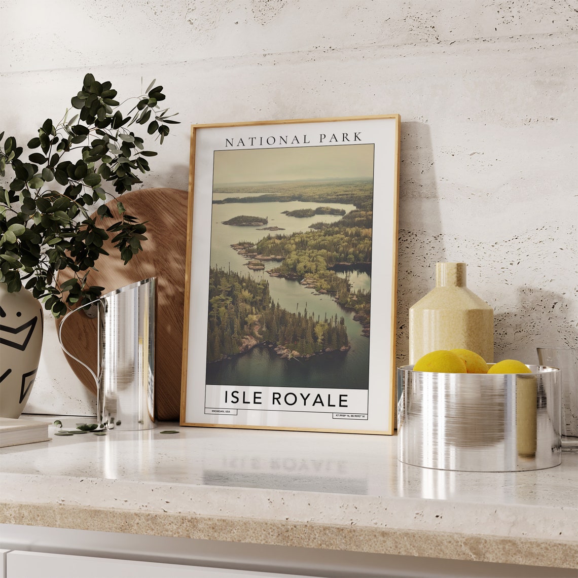 Isle Royale National Park Travel Print Isle Royale Michigan Travel Poster Isle Royale Gift Print Travel Print National Park Wall Art - Image 2