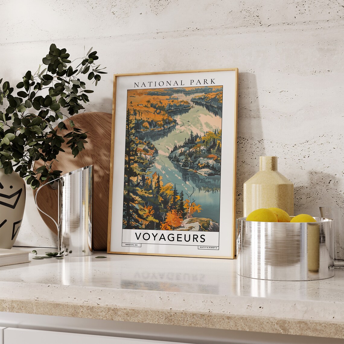 Voyageurs National Park Minnesota Autumn Lake Landscape Travel Poster - Image 2