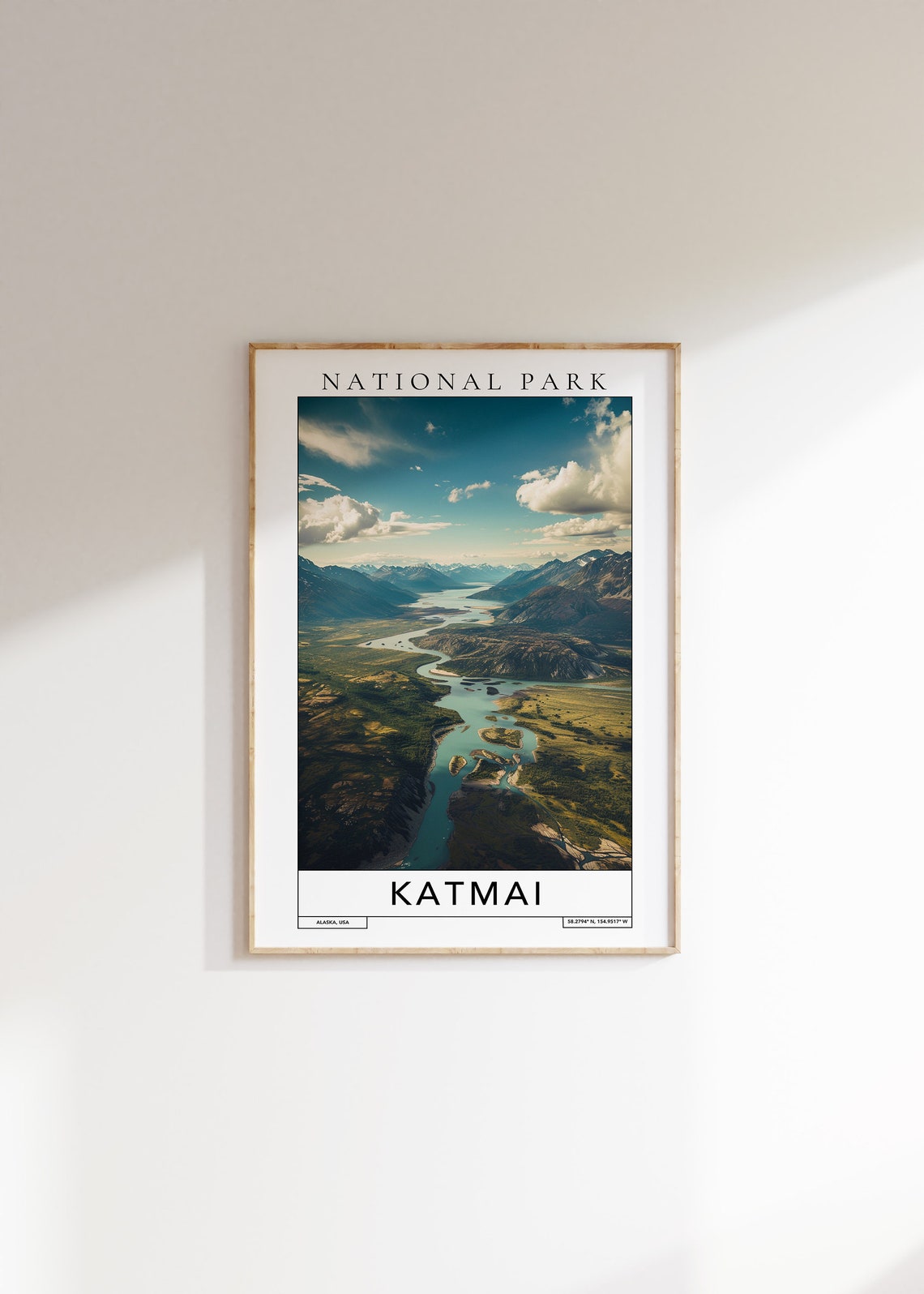 Katmai National Park Alaska Winding River Valley View Travel Poster
