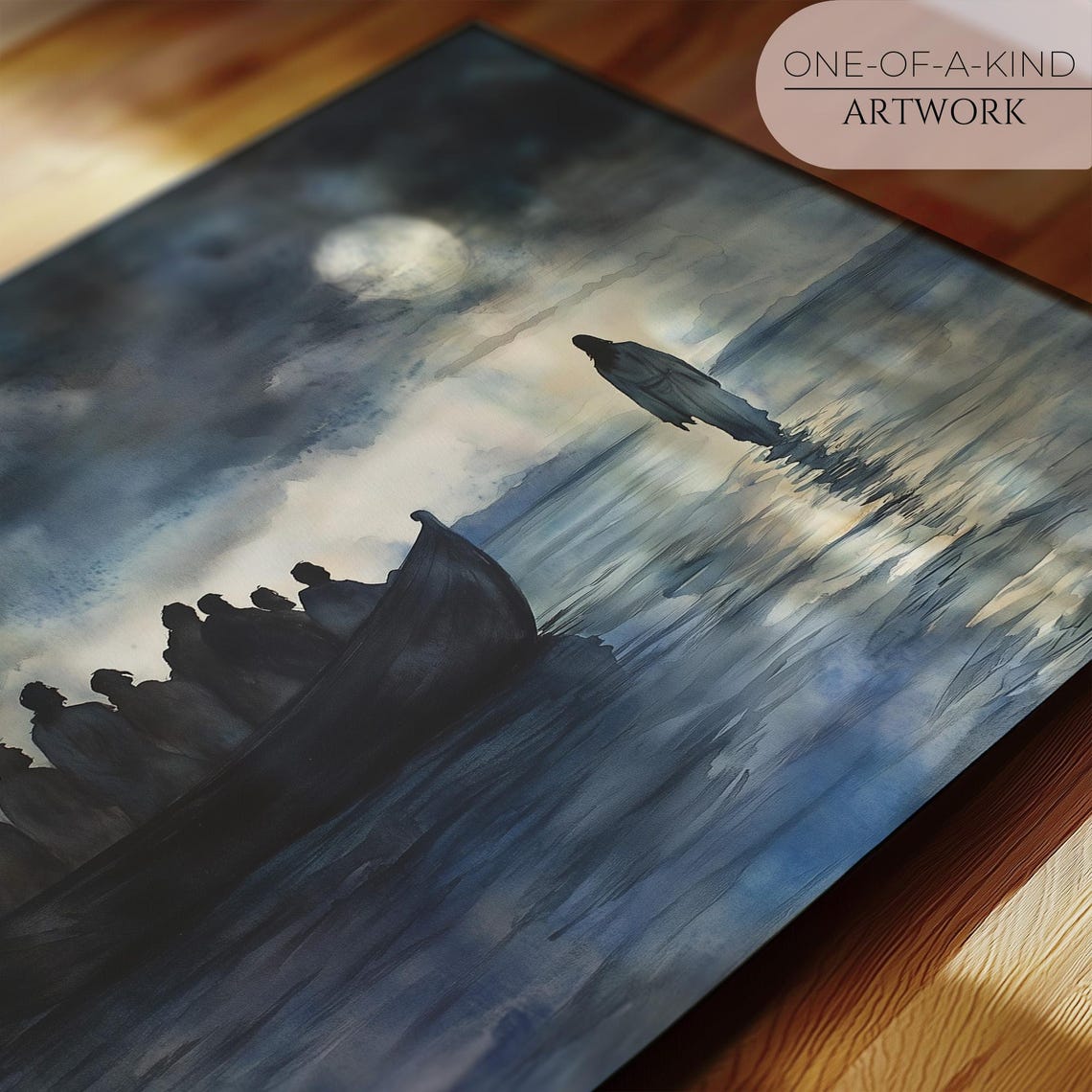 Jesus Walking On Water Moonlit Night Vintage Christian Art Wall Print - Image 2