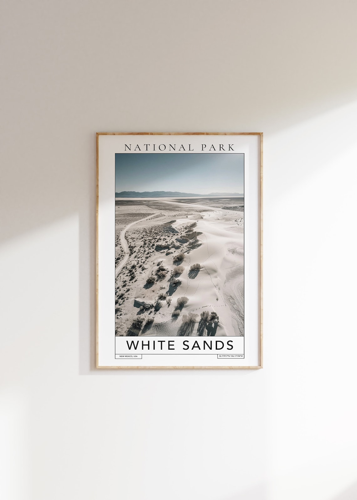 White Sands National Park New Mexico White Gypsum Dunes Travel Poster