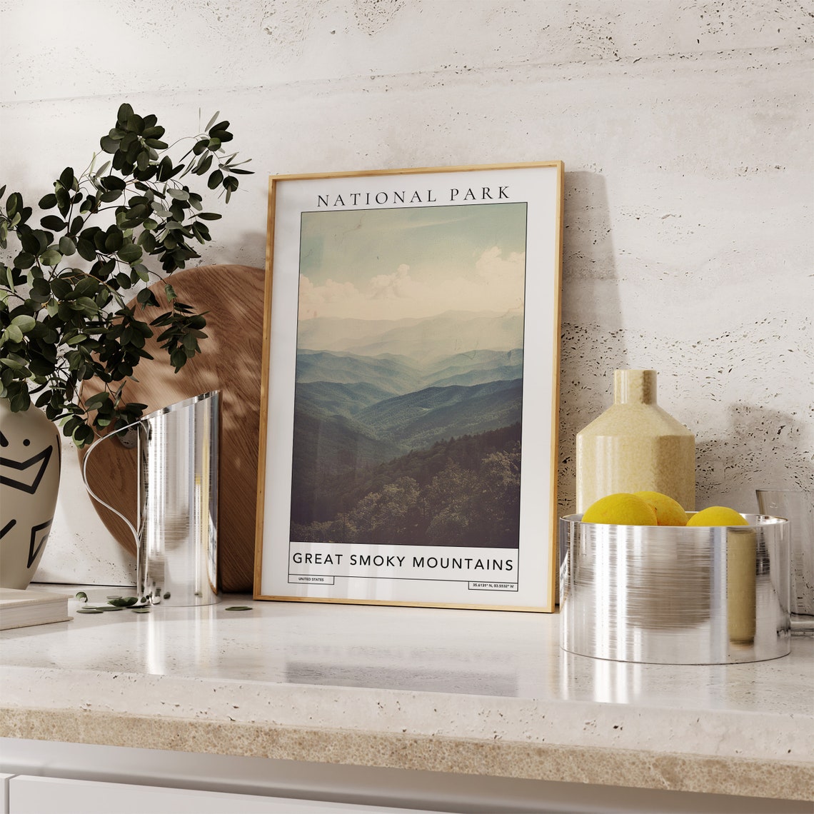 Smoky Mountains National Park Travel Print Great Smoky Mountains United States Print Smoky Mountains National Park Wall Art Poster - Image 2
