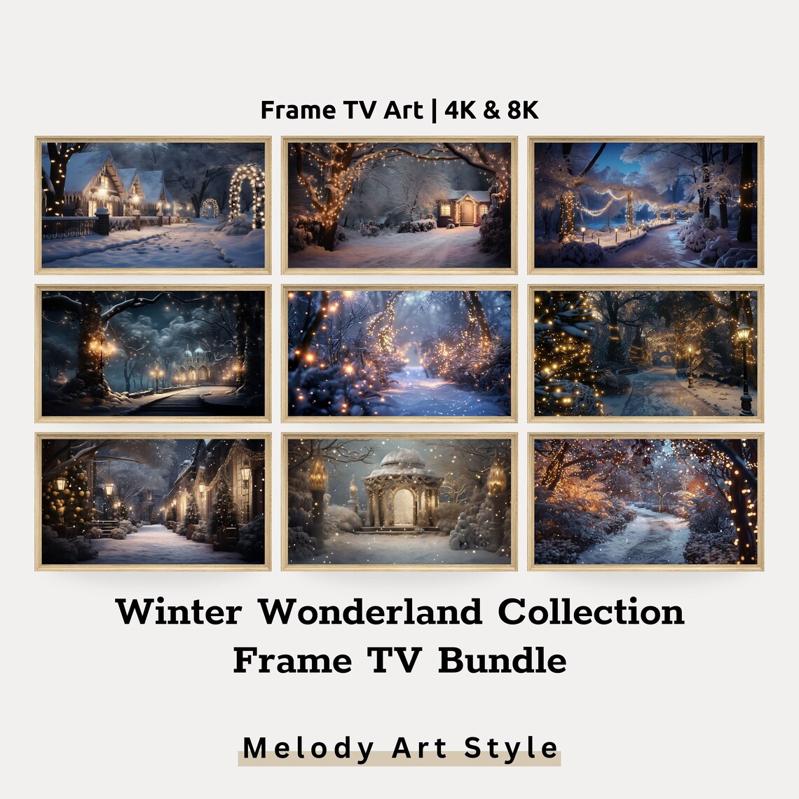 Winter Wonderland Christmas Lights Landscape Art Print