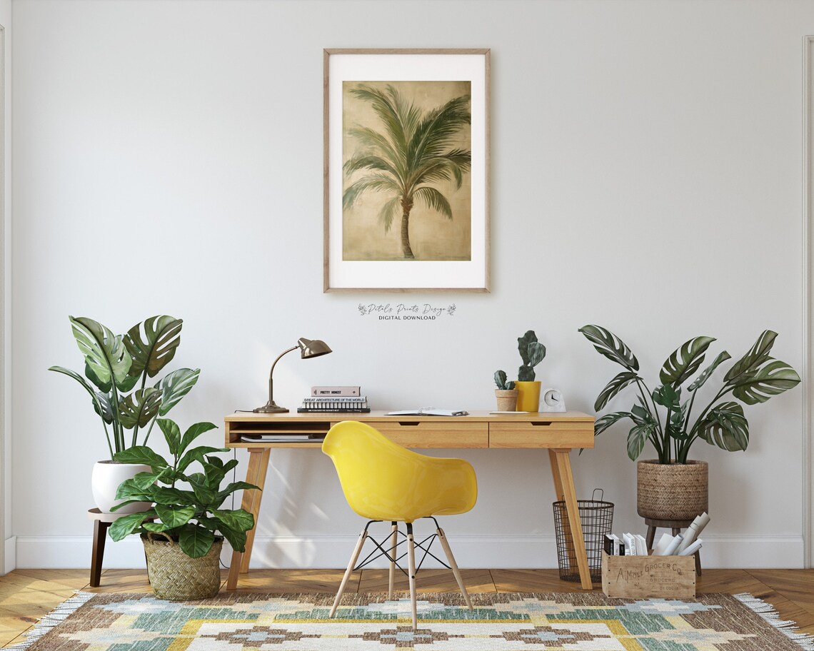 Jungle Trees Decor, Vintage Palm Tree Art Print - Image 2