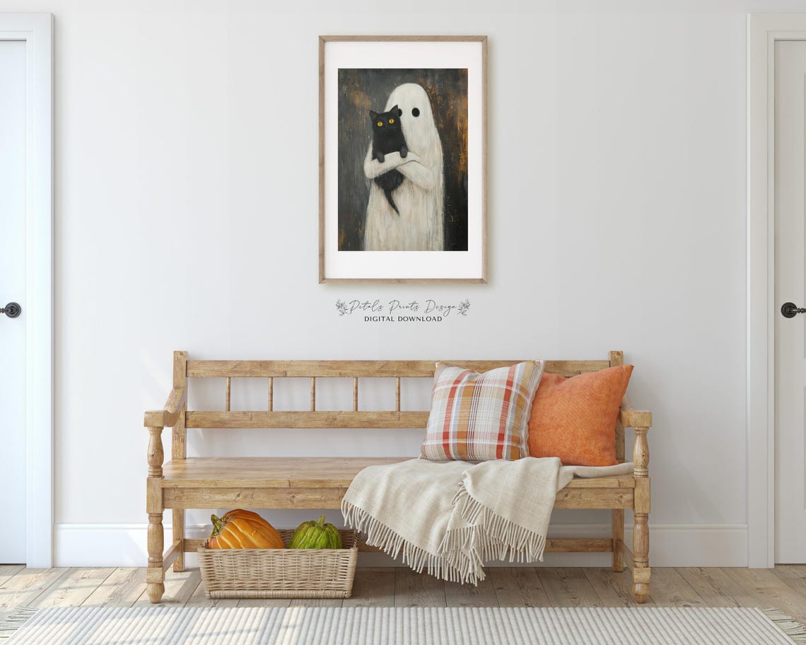 Halloween Ghost Vintage Style Art Print - Image 3