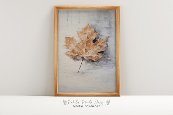 Vintage Christmas Leaf Still Life Art Print