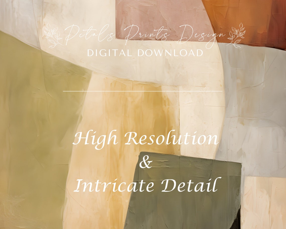 Rust Olive Cream Curved Shapes Neutral Modern Abstract Poster - Image 3
