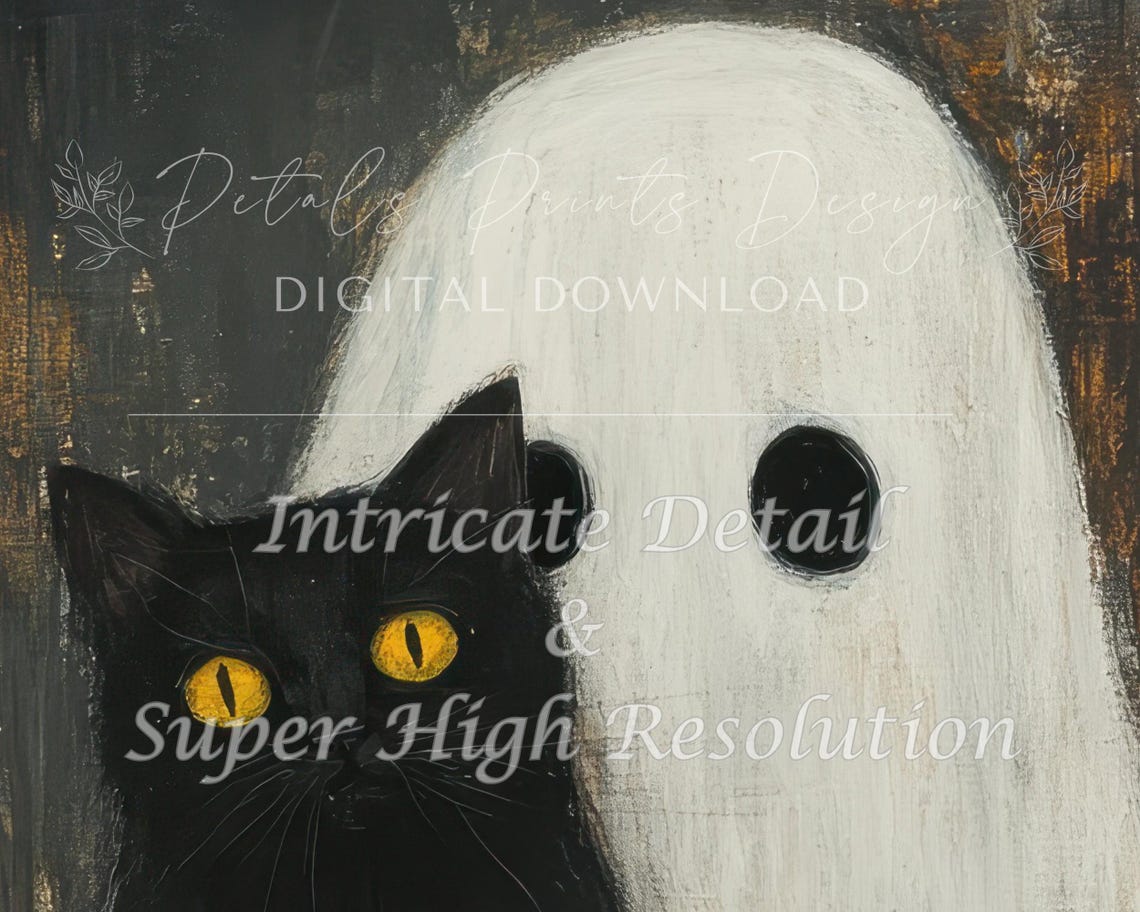 Halloween Ghost Vintage Style Art Print - Image 2