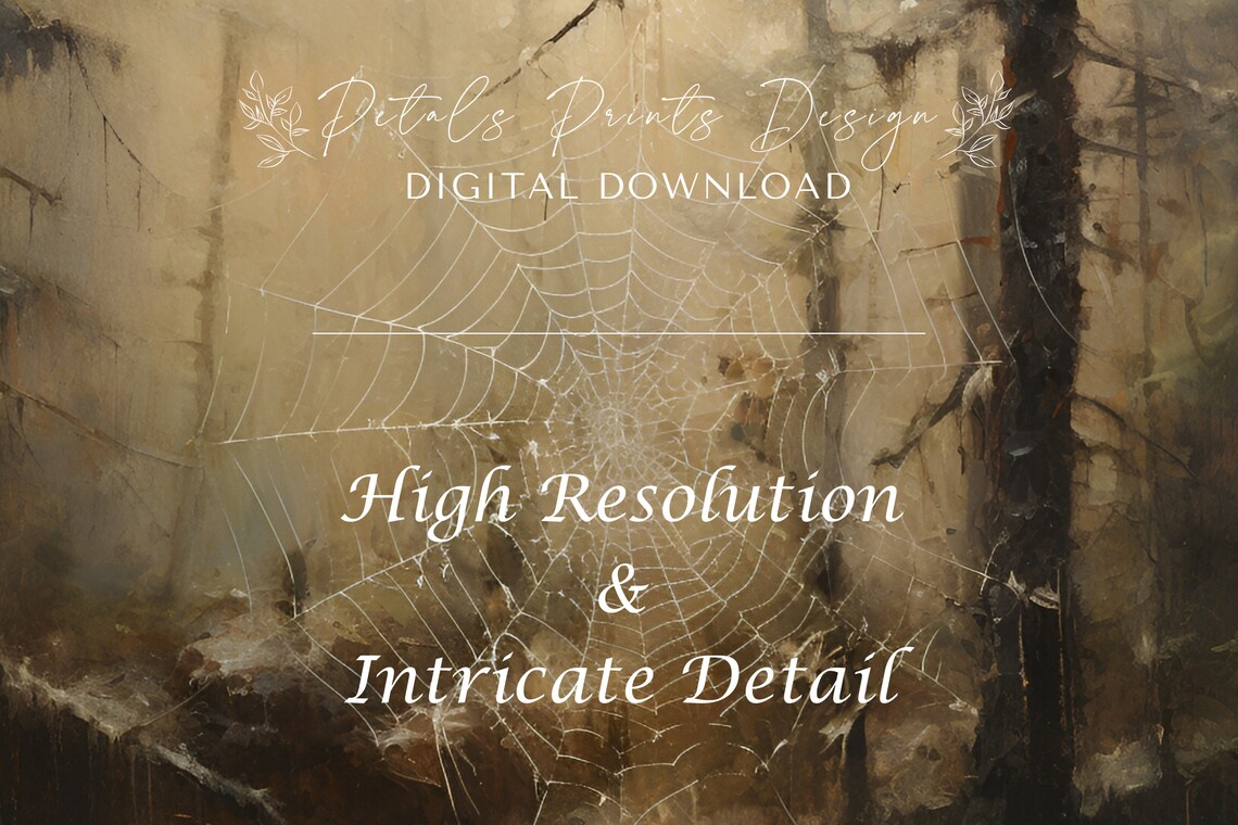 Halloween Webbing Rustic Vintage Style Art Print - Image 4
