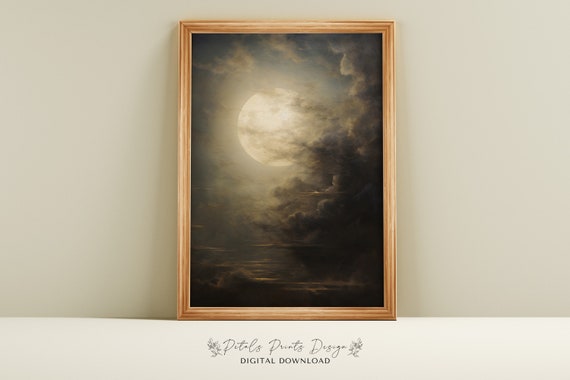 Vintage Halloween Full Moon Art Print