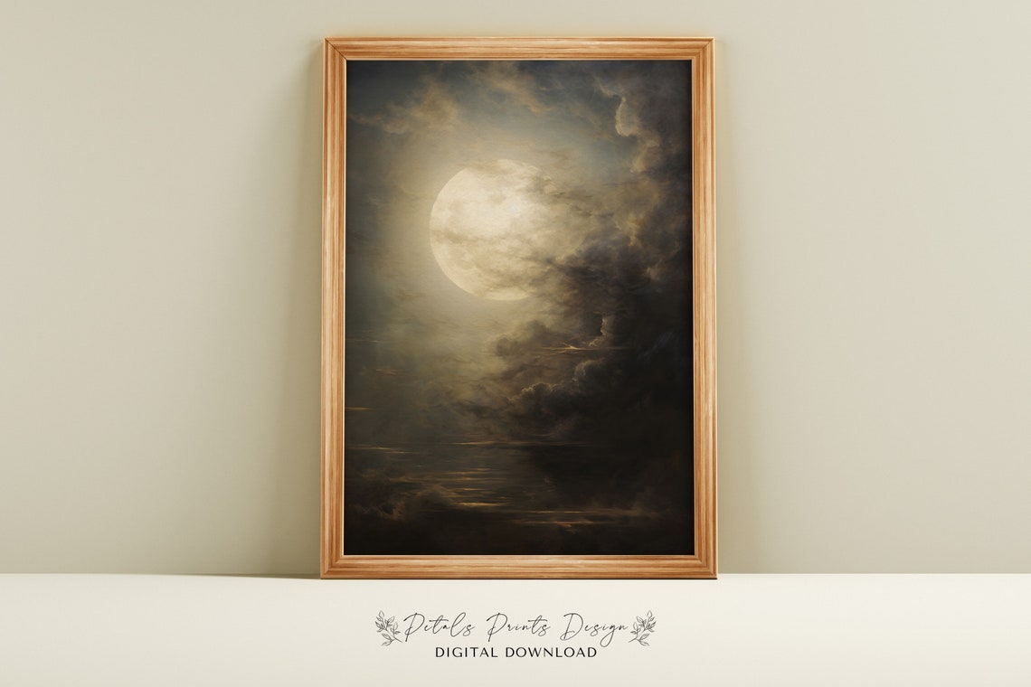Vintage Halloween Full Moon Art Print
