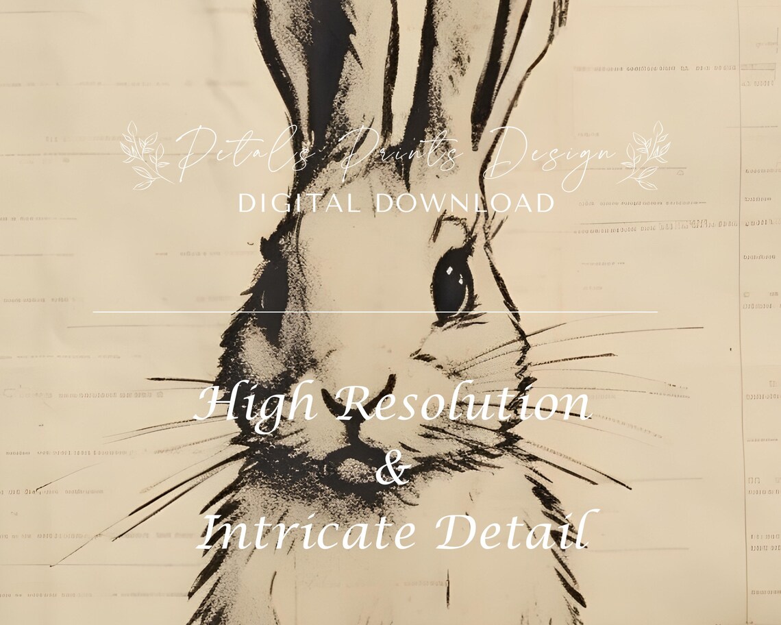 Vintage Rabbit Spring Poster, Rustic Easter Decor - Image 3