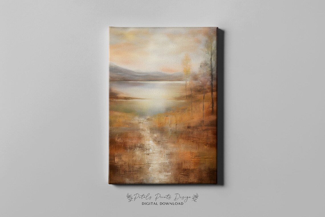 Rustic Fall Landscape Art Print, Vintage Autumn - Image 3