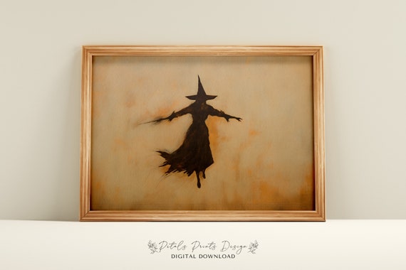 Witch Halloween Rustic Decor Poster Print