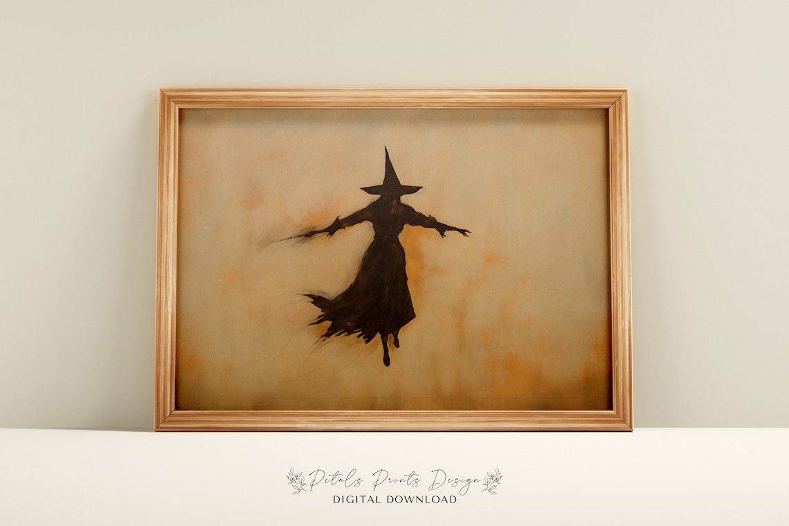 Witch Halloween Rustic Decor Poster Print