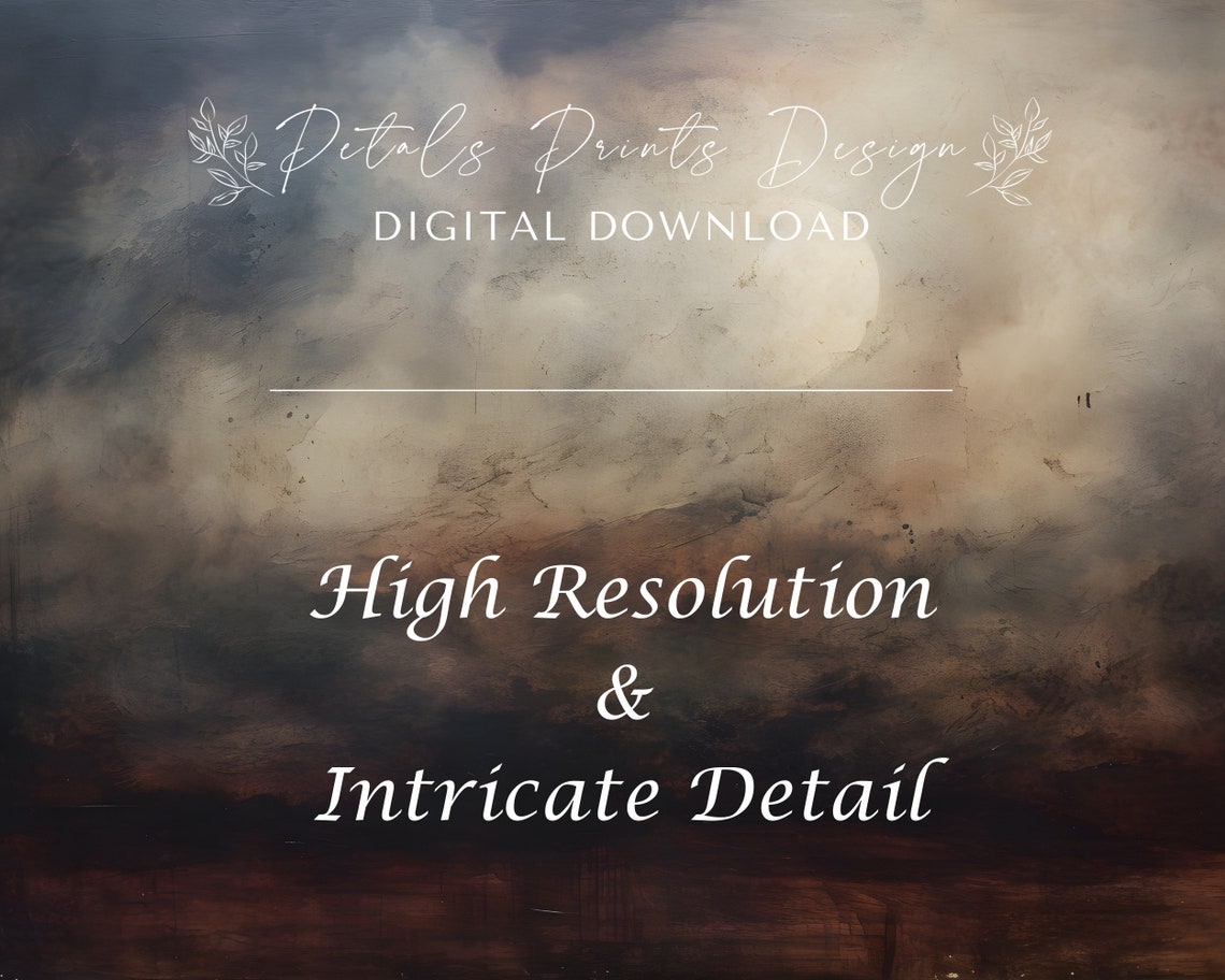 Dark Storm Clouds Pale Moon Glow Moody Nightscape Art Poster - Image 3