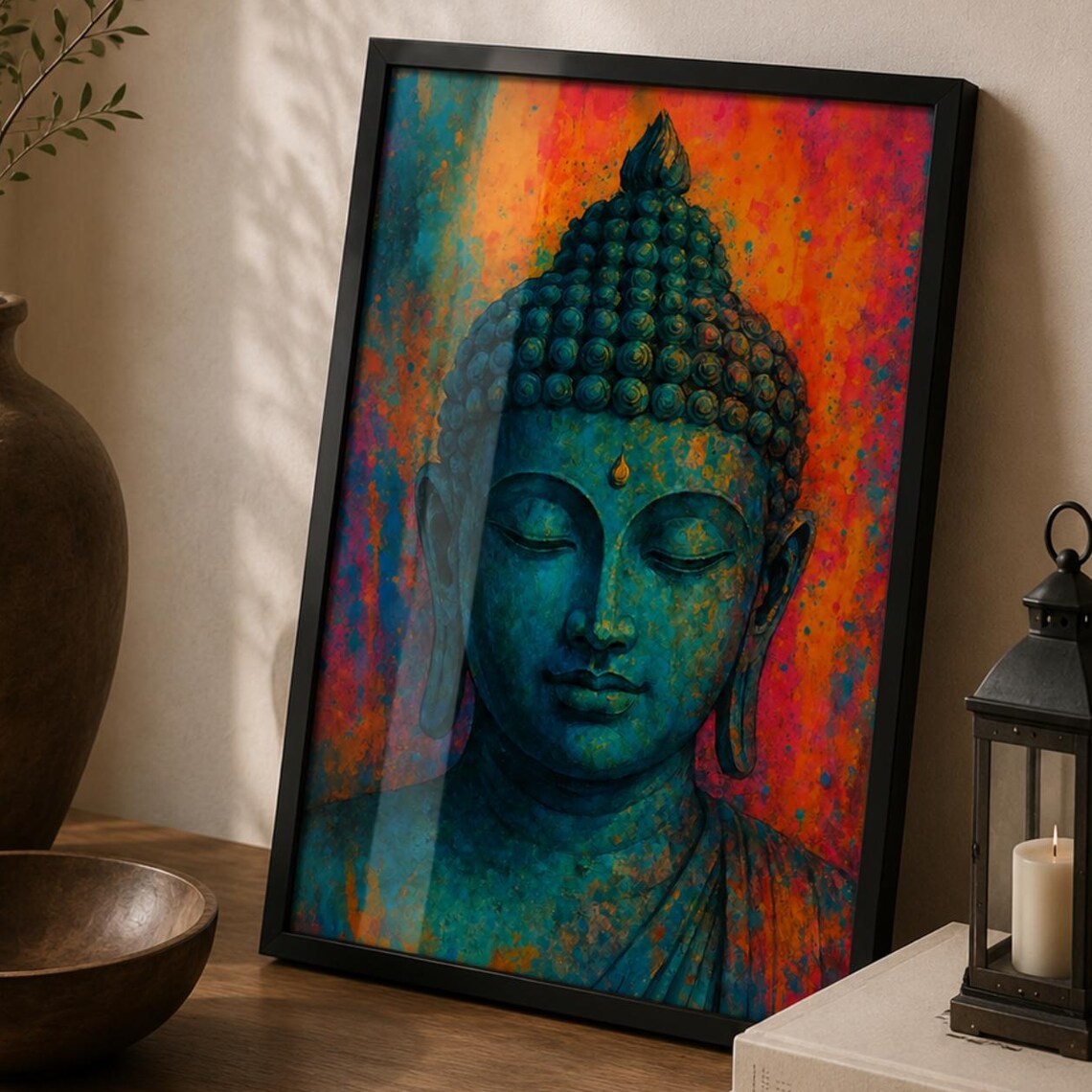 Colorful Buddha Art Print, Vibrant Zen Meditation