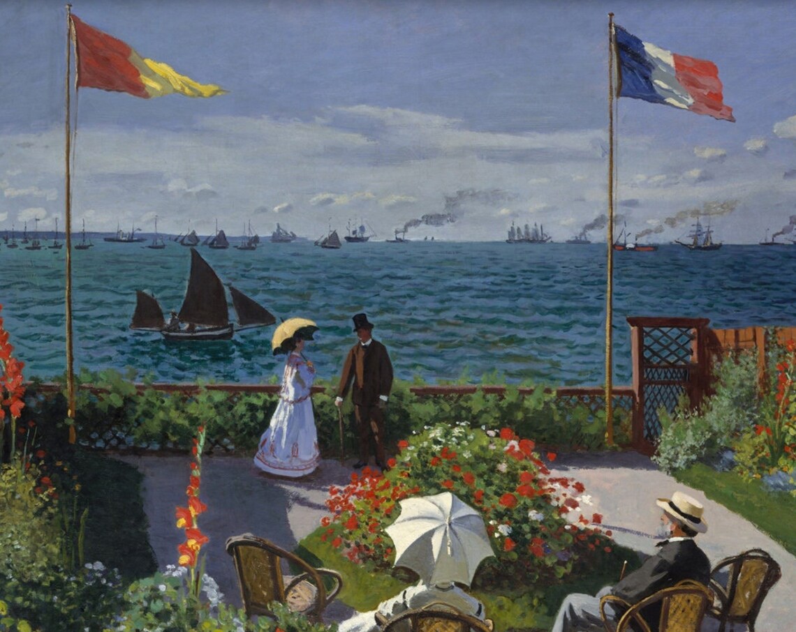 Claude Monet Garden at Sainte Adresse 1867 Terrace by the Sea Art Print