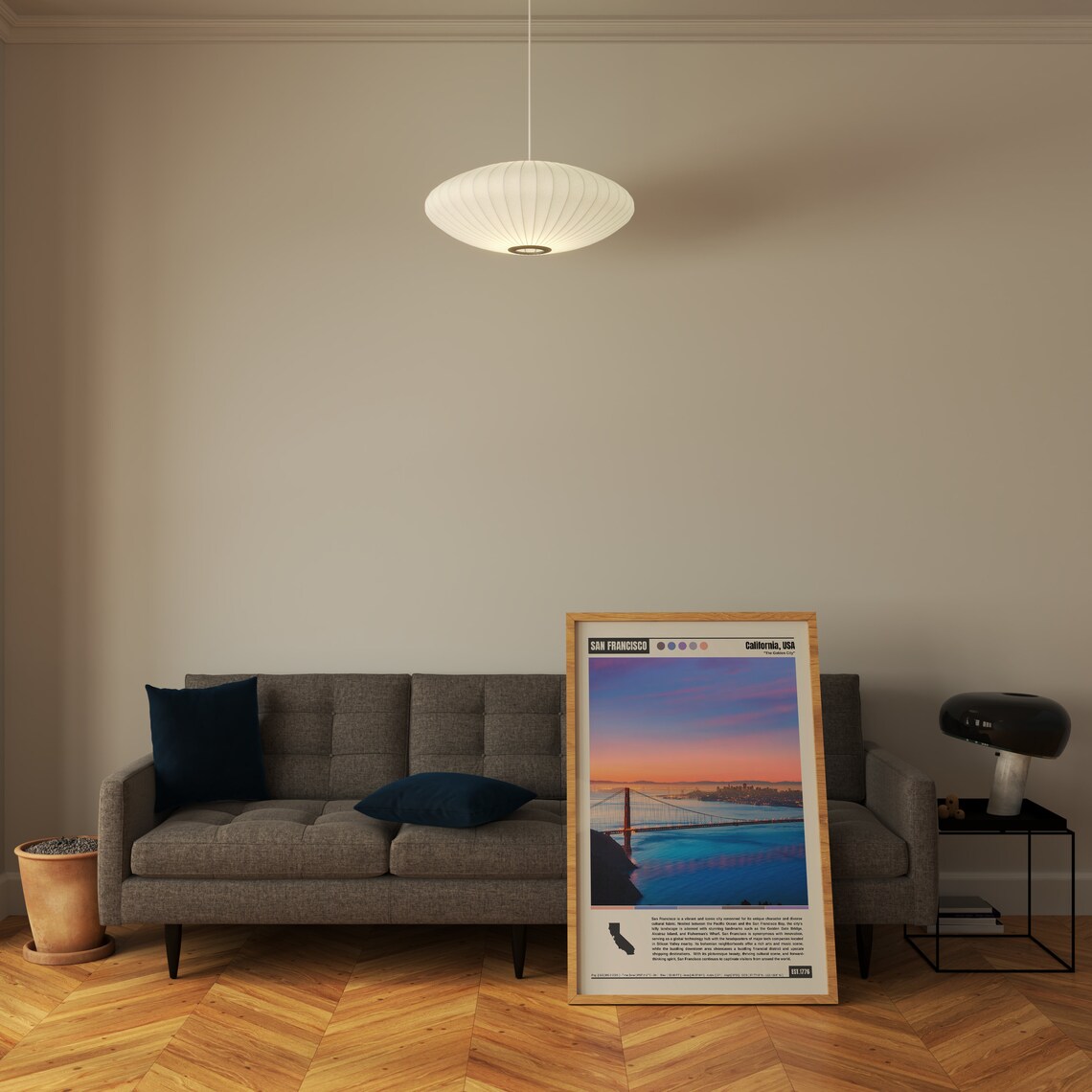 San Francisco California Golden Gate Bridge Sunset Bay View Poster - Image 5