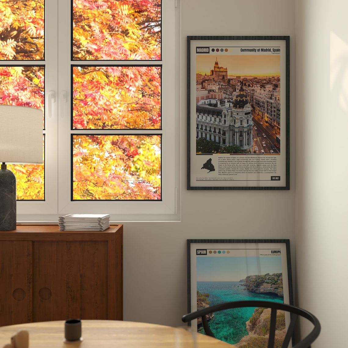 Madrid Spain Metropolis Building Gran Via Sunset Cityscape Poster - Image 6
