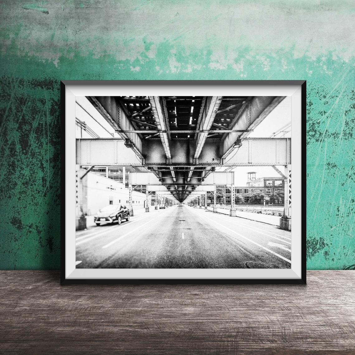 Chicago Elevated Train Tracks Under The L Street Photography Poster - Image 2
