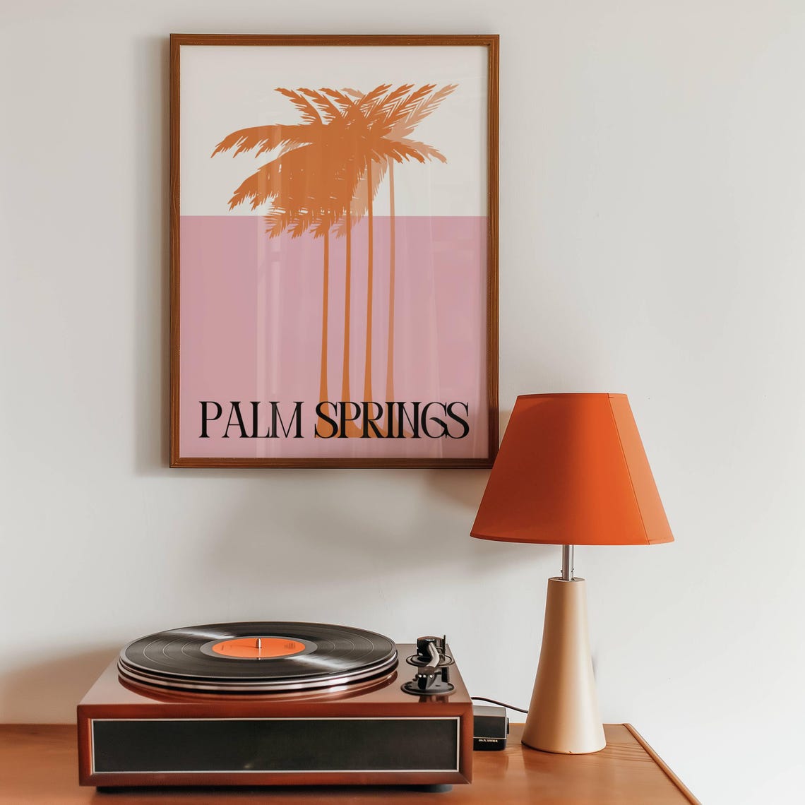 Minimalist Palm Trees Abstract Colour Block Print Modern Pastel Home Decor Mid Century Retro - Image 5