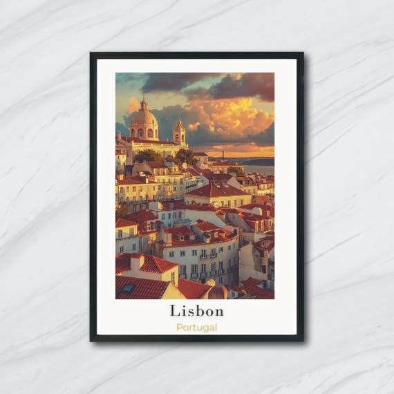 Lisbon Travel Poster Vibrant Portugal Wall Art