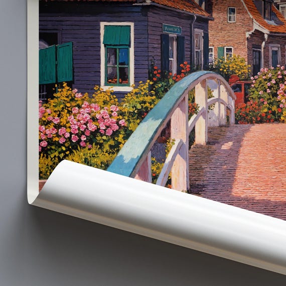 Giethoorn Travel Print Netherlands Travel Poster Painted Wall Art Home Decor Framed Personalized Print Vacation Travel Gift