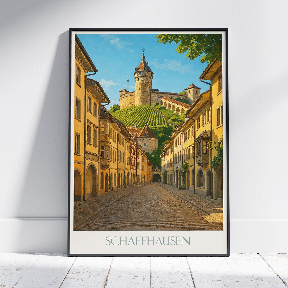 Schaffhausen Switzerland Old Town Munot Fortress Vineyard Hill Poster