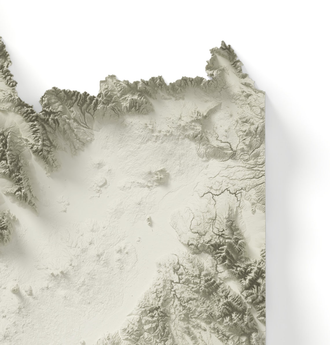Idaho Mountain State Topographic Relief Minimalist Map Print - Image 2