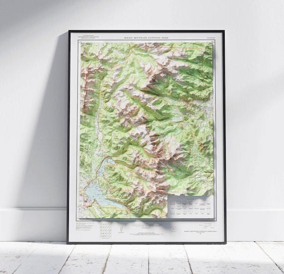 Rocky Mountain National Park 3D Raised Relief Topographic Map Poster