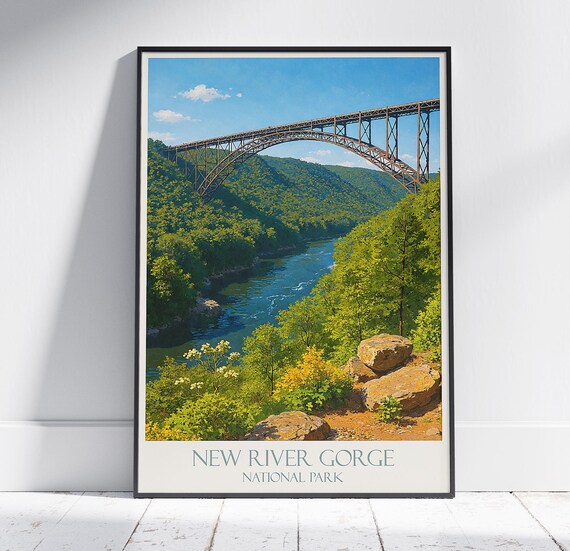 New River Gorge National Park Steel Arch Bridge Scenic View Poster