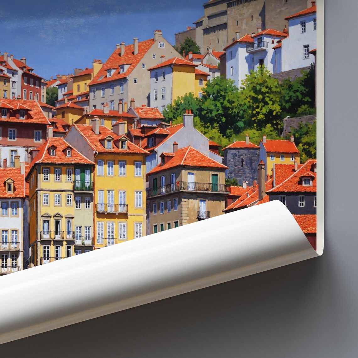 Porto Portugal Colorful Riverside Houses Douro River Art Poster - Image 3
