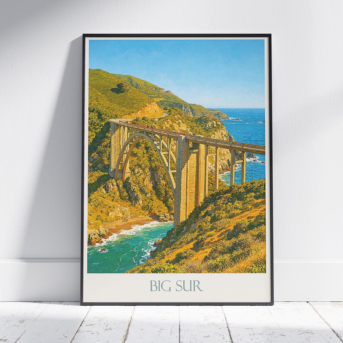 Big Sur California Bixby Bridge Coastal Cliffs Painted Poster