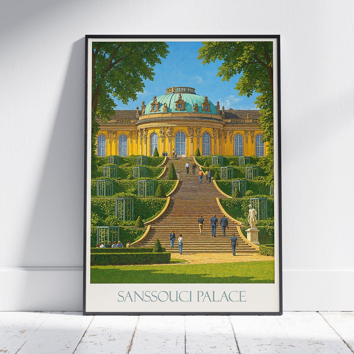 Sanssouci Palace Potsdam Germany Grand Gardens Rococo Travel Poster