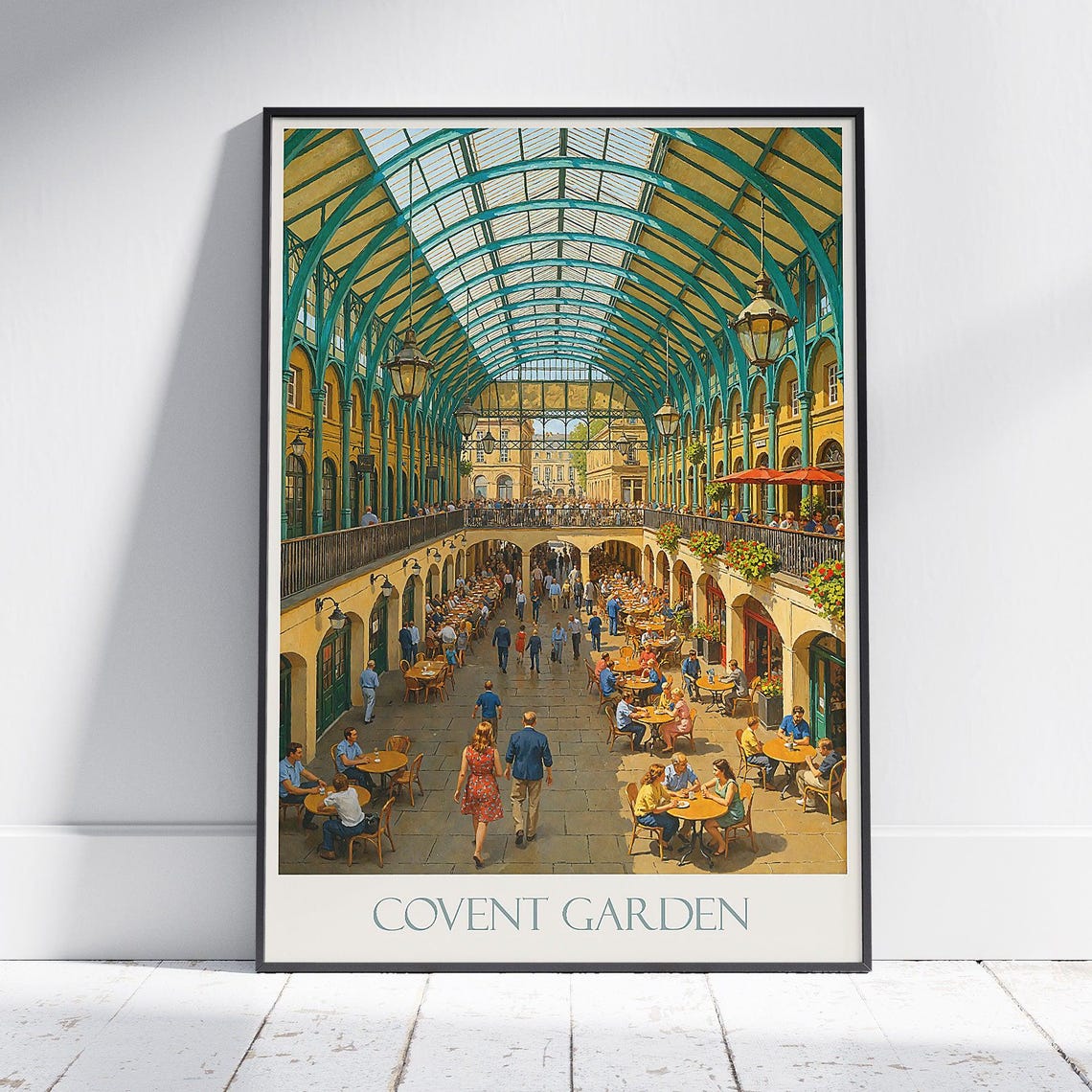 Covent Garden Market Travel Poster London Oil Painting Style Print Iconic Uk Landmark Art Vibrant City Home Decor