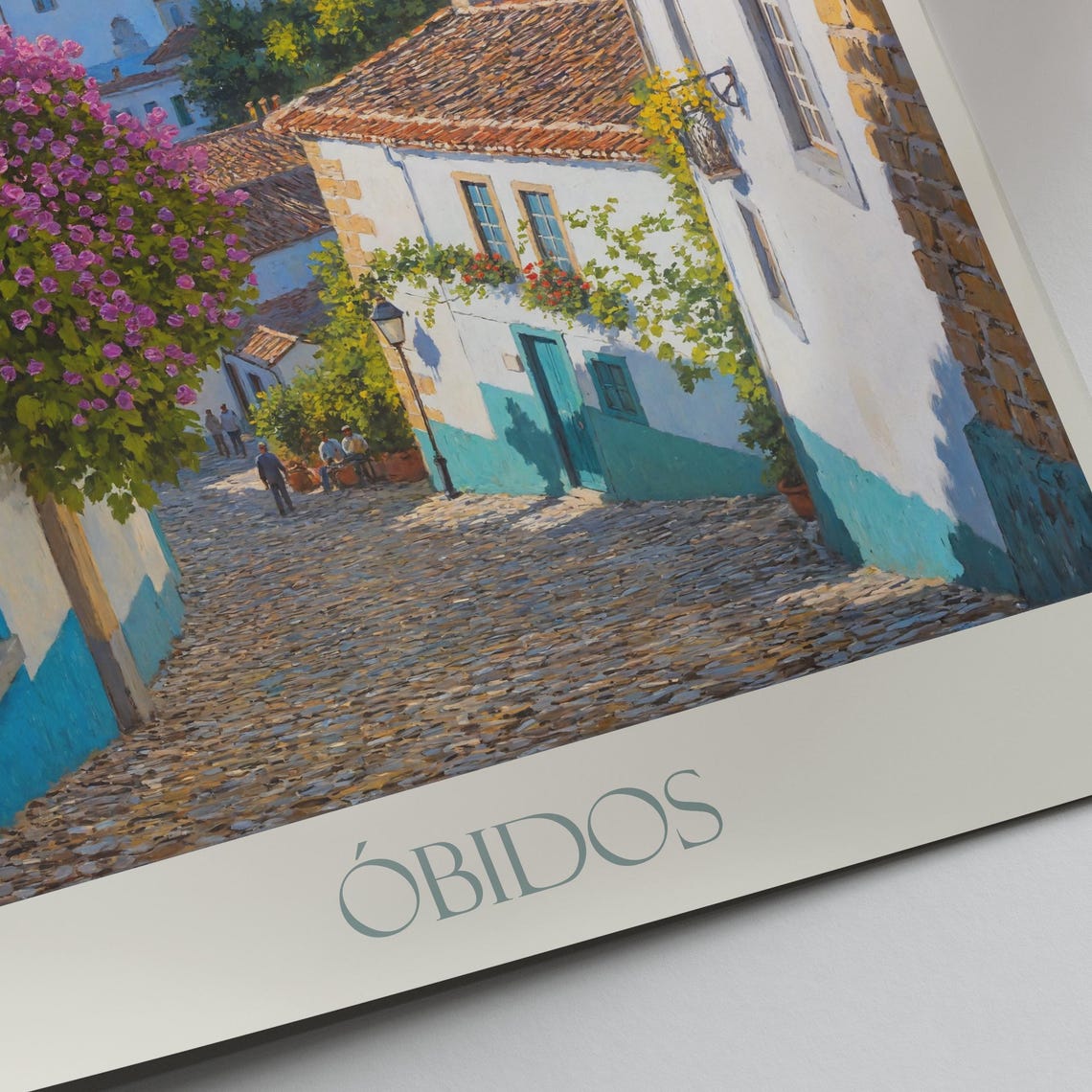 Obidos Portugal Medieval Castle Cobbled Street Arch View Travel Poster - Image 3