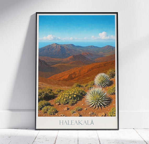 Haleakala Maui Hawaii Volcano Crater Desert Silver Sword Poster