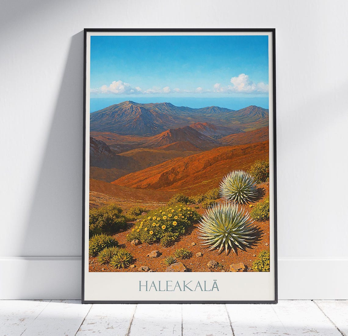 Haleakala Maui Hawaii Volcano Crater Desert Silver Sword Poster