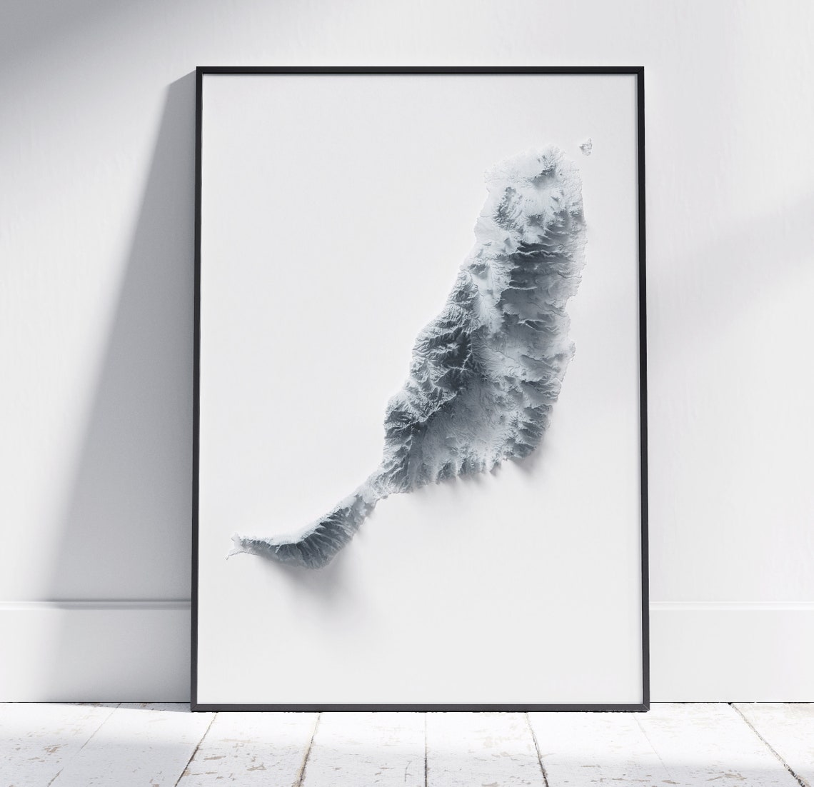 Fuerteventura Canary Islands Minimalist Topographic Map Poster