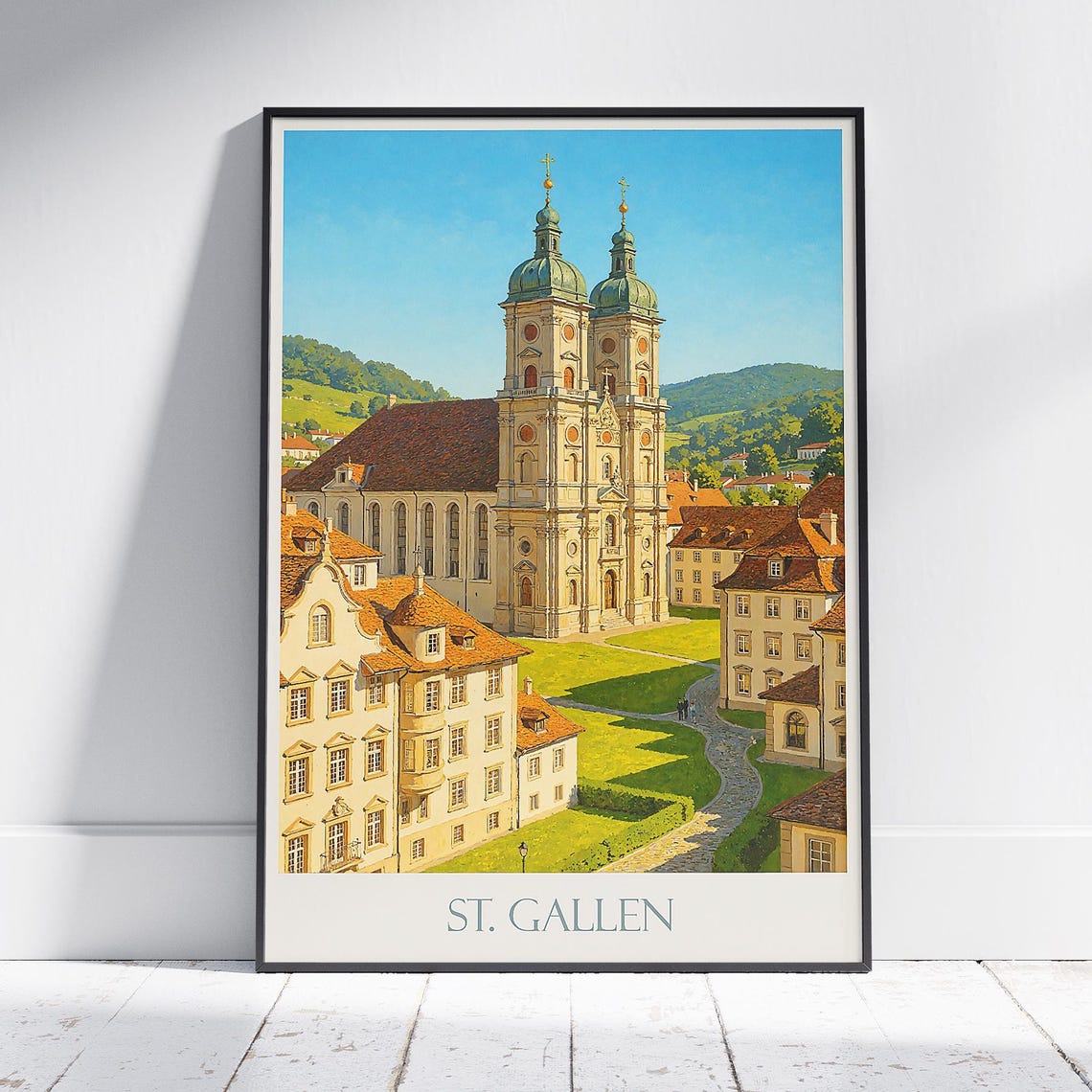 St Gallen Abbey Baroque Courtyard Facade Switzerland Painted Poster