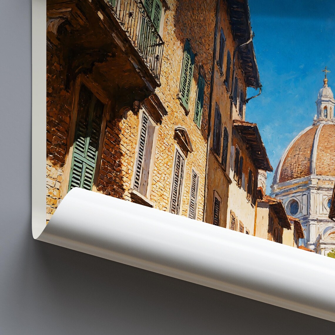 Charming Florence Firenze Duomo Cafe Street Italy Travel Poster - Image 3