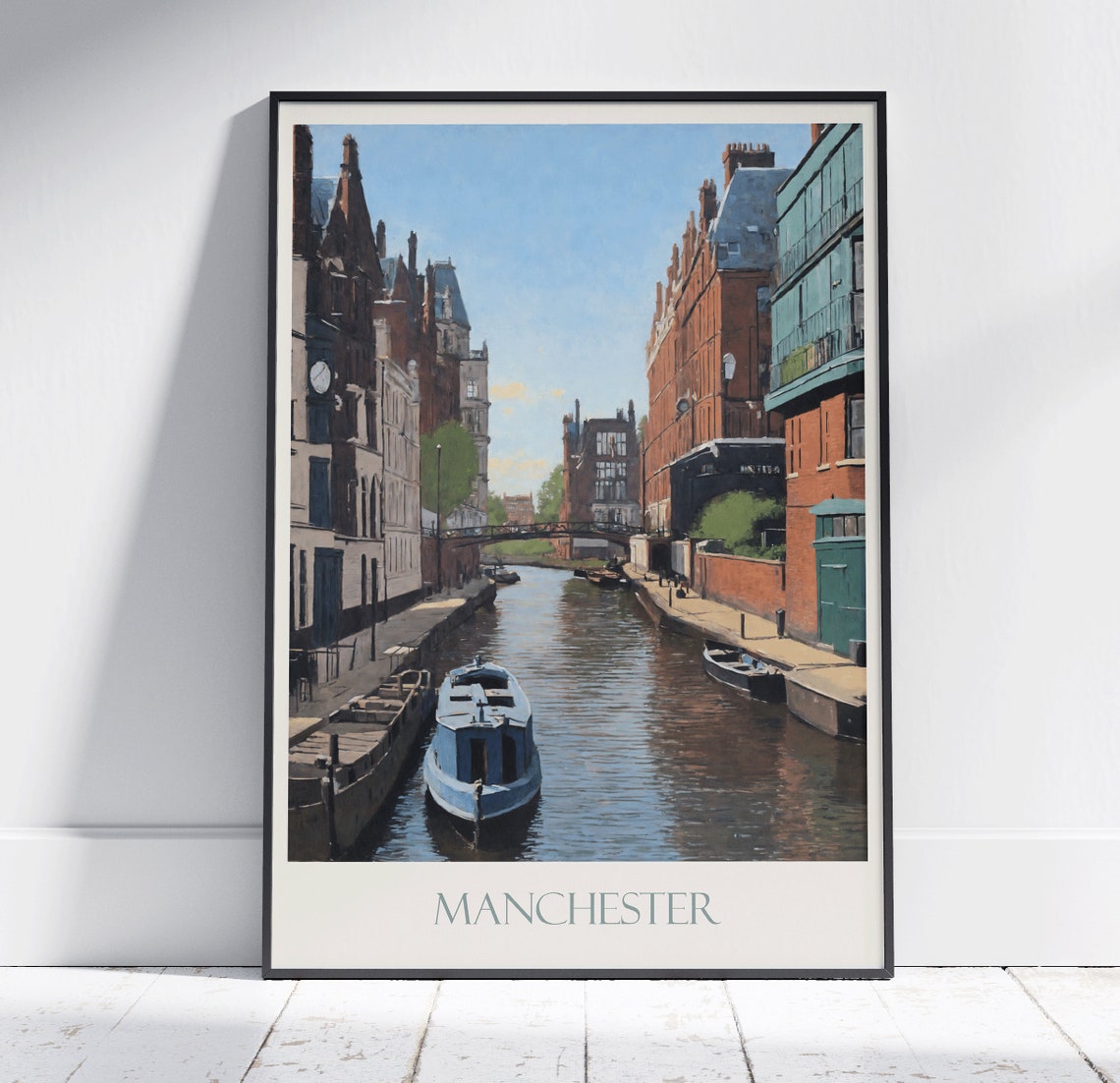 Manchester Travel Print Poster Travel Wall Art Home Decor Gift Personalized Framed