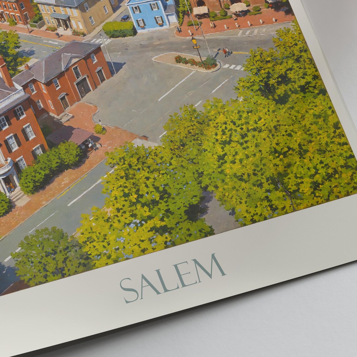 Salem Massachusetts Historic Harbor Town Painted Travel Poster - Image 4
