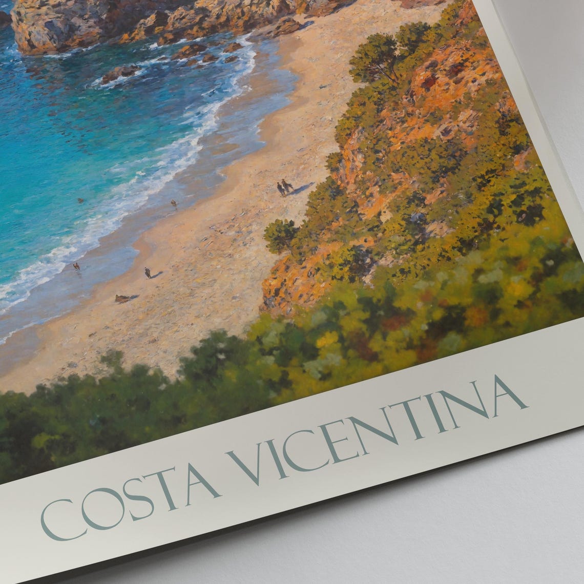 Costa Vicentina Portugal Rugged Cliffs Cove Painted Travel Poster - Image 4