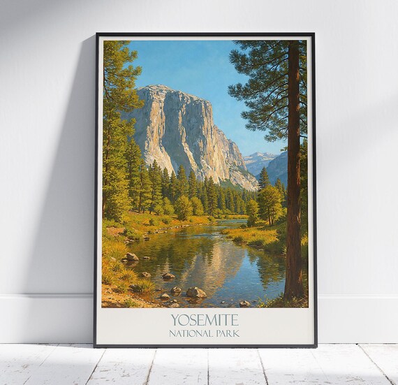 Yosemite National Park El Capitan River Valley Scenic Poster
